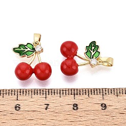 Подвески из латуни с микропаве из прозрачных кубических цирконий и эмали&nbsp;KK-T075-90G