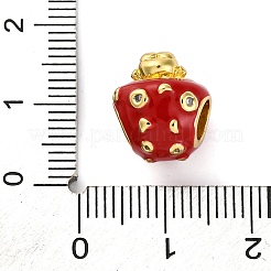 Латунные европейские бусины с эмалью кубического циркония KK-Z081-04