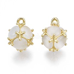 Кремово-белые подвески из смолы с имитацией кошачьего глаза&nbsp;KK-S364-159