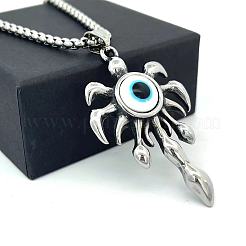 Винтажные ожерелья из нержавеющей стали в стиле хип-хоп с кулоном «Сглаз» для мужчин и женщин YV6785