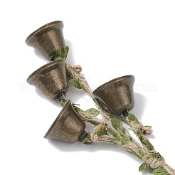 Железный рождественский колокольчик из полиэстера с отделкой в виде листьев&nbsp;HJEW-JM04311