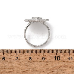 Латунные микро проложить манжеты кольца кубического циркония RJEW-D323-05P