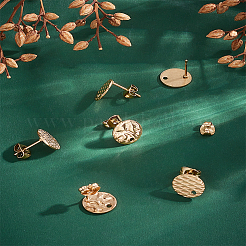 6 шт. 3 стиля ионного покрытия (IP) 304 нержавеющая сталь гвоздики фурнитура для ушей&nbsp;STAS-LP0001-50