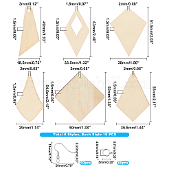 Наборы для изготовления серег из незавершенной деревянной подвески своими руками DIY-PH0004-30