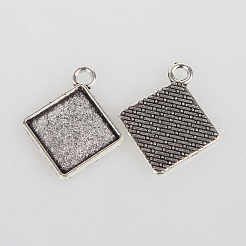 Старинные тибетском стиле сплава сеттинги ободок ромб подвеска кабошон X-TIBEP-O006-58AS