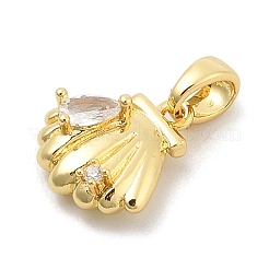 Подвески из листовой латуни с покрытием из прозрачного кубического циркония&nbsp;KK-S407-13G-G