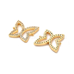 Подвески-бабочки из латуни с микропаве из прозрачного кубического циркония&nbsp;KK-H515-19G