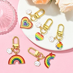 Подвески из эмали из сплава цвета радуги&nbsp;HJEW-YW00001-01