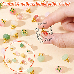 40шт 10 цвета стеклянные подвески GLAA-GA0001-96