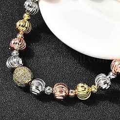 Латунь микро проложить кубический цирконий слайдер браслеты BJEW-C120-01