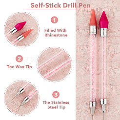 6 шт. 6 стиля пластиковых ручек для дизайна ногтей со стразами MRMJ-FH0001-37