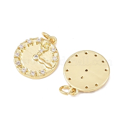 Латунные микропаве прозрачные подвески с фианитом&nbsp;KK-P339-20G
