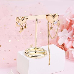 Сердце из прозрачного кубического циркония с асимметричными серьгами в виде луны и звезды&nbsp;JE968A