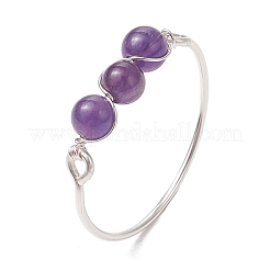 Круглые натуральные кольца с розовым кварцем RJEW-JR00850-01