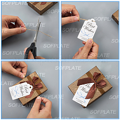 120 шт. 6 стиля День благодарения слова наилучшие пожелания бант печатная бумага спасибо подарочные бирки&nbsp;AJEW-SP0003-63B