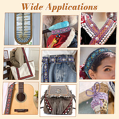 10 ярд винтажной жаккардовой полиэстеровой ленты&nbsp;SRIB-PH0001-78B