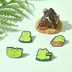 4 шт. 4 стиля забавных эмалевых булавок в виде лягушек JEWB-FS0001-09