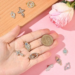 10 шт. 10 стиля звеньев/соединителей из сплава со стразами&nbsp;ALRI-YW0001-31