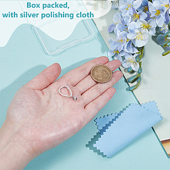 1 шт. 925 оправы для подвески из стерлингового серебра в форме кабошона STER-BC0003-59A-P