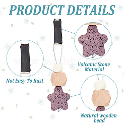 6 шт. 6-цветные зажимы для воздуховодов автомобиля в виде звездного дерева и лавового камня&nbsp;HJEW-DR00042