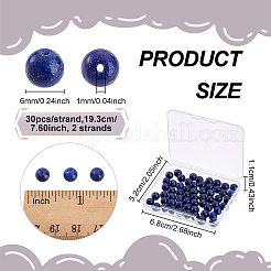 2 нити натуральных бусин из лазурита G-NB0003-18