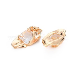 Латунные микропаве прозрачные подвески с фианитом&nbsp;KK-S364-105