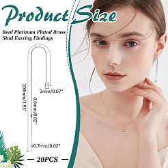 10 пара латунных сережек-гвоздиков&nbsp;KK-ME0002-64