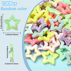 100 шт. Непрозрачные акриловые бусины SACR-SP0001-32