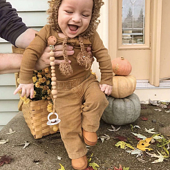 Незаконченная натуральная древесина европейский бисер&nbsp;WOOD-PH0009-04D