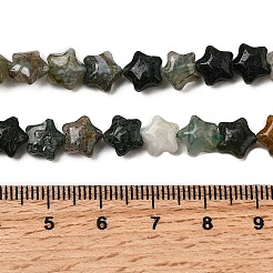 Природные моховой агат бисер нитей G-Z080-A25-8mm