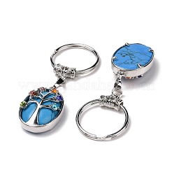 Брелок для ключей из натурального и синтетического драгоценного камня и цветного стекла G-M385-02P