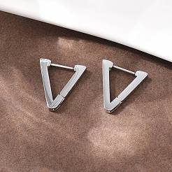 Серьги-кольца из нержавеющей стали 304 с треугольными вставками&nbsp;EJEW-P324-01P