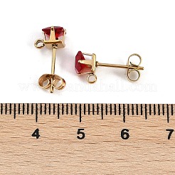 Ионное покрытие (ip) 304 нержавеющая сталь кубический цирконий серьги-гвоздики фурнитура&nbsp;STAS-P373-06B