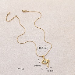 Элегантные подвески-колье из нержавеющей стали 304 с прозрачным стеклянным глазом для женщин.&nbsp;YU0551