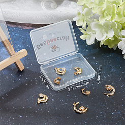 8шт 4 стиля латунные микропаве прозрачные подвески с кубическим цирконием&nbsp;ZIRC-BBC0001-13