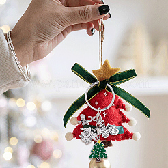 6 шт. 6 стиля брелок из сплава и эмали с рождественской тематикой&nbsp;KEYC-SP0001-53