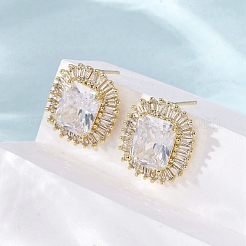 Серьги-гвоздики из циркония EJEW-F373-06G