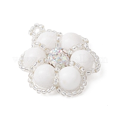 Подвески в виде цветов из окрашенного натурального нефрита машань&nbsp;PALLOY-MZ01188-01