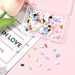 100шт 12 стиля стеклянные бусины с 2 отверстиями SEED-FS0001-43