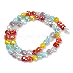 Гальванические непрозрачные стеклянные бусины EGLA-G039-02A-01