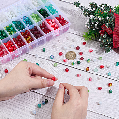 1080 шт. 24-х видов смешанных стеклянных бусин GLAD-PH0001-09