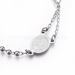 Браслеты с подвесками из нержавеющей стали 201&nbsp;LS-BJEW-P258-15P