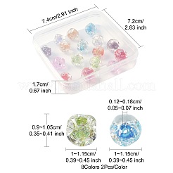 16 шт. 8-х цветные бусины ручной работы из фольги в технике лэмпворк FOLI-FS0001-04