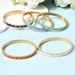 Эмалированные браслеты на шарнирах из нержавеющей стали 304&nbsp;BJEW-D408-45G