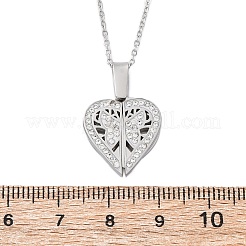 304 нержавеющая сталь полимерная глина стразы открывающиеся подвески ожерелья для женщин&nbsp;NJEW-Z065-12P