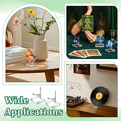 16 шт. железные мольберты для демонстрации кристаллов с квадратным основанием из прозрачного акрила&nbsp;ODIS-TW0001-03