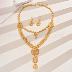 Винтажные комплекты из полых каплевидных серег и ожерелий из сплава Ближнего Востока для женщин OS1122