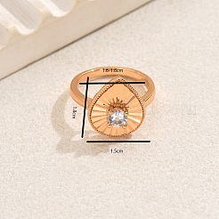 Регулируемые кольца для женщин с латунным паве из кубического циркония&nbsp;VI2002