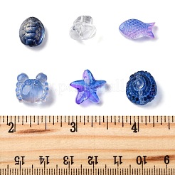 48шт 6 стиля прозрачные стеклянные бусины&nbsp;GLAA-FP0001-17