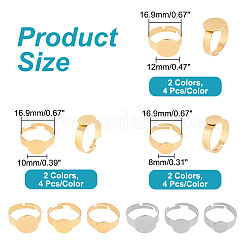 24 шт. 6 стильных регулируемых кольца для пальцев из нержавеющей стали 304 STAS-AR0001-53